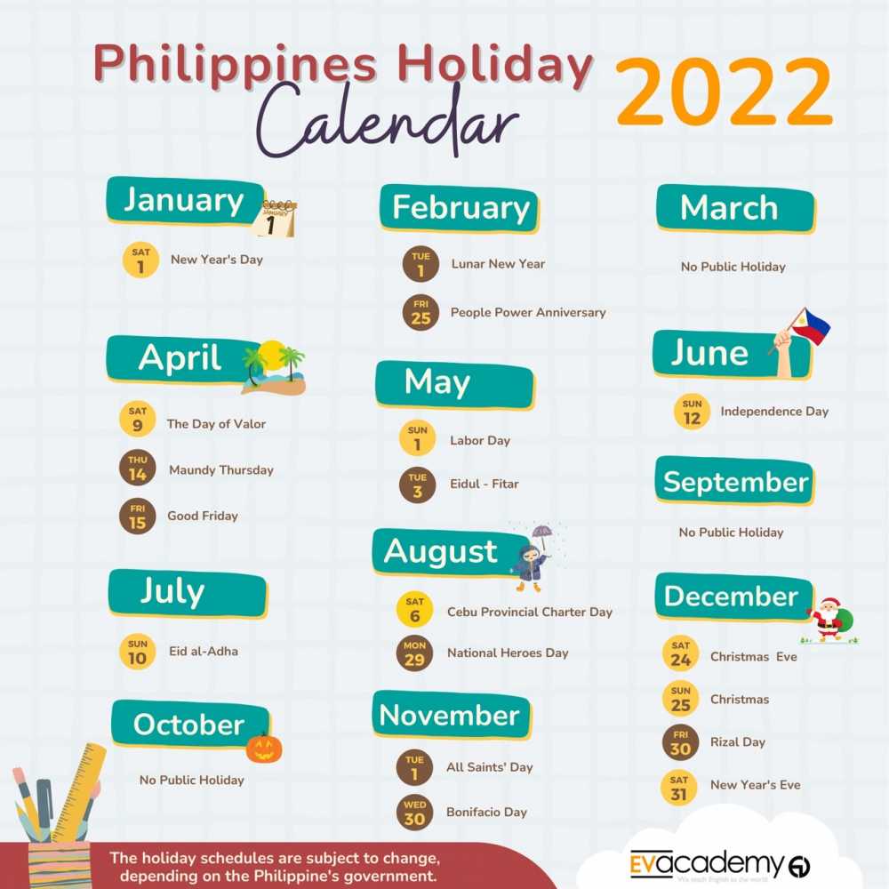 2022菲律賓國定假日